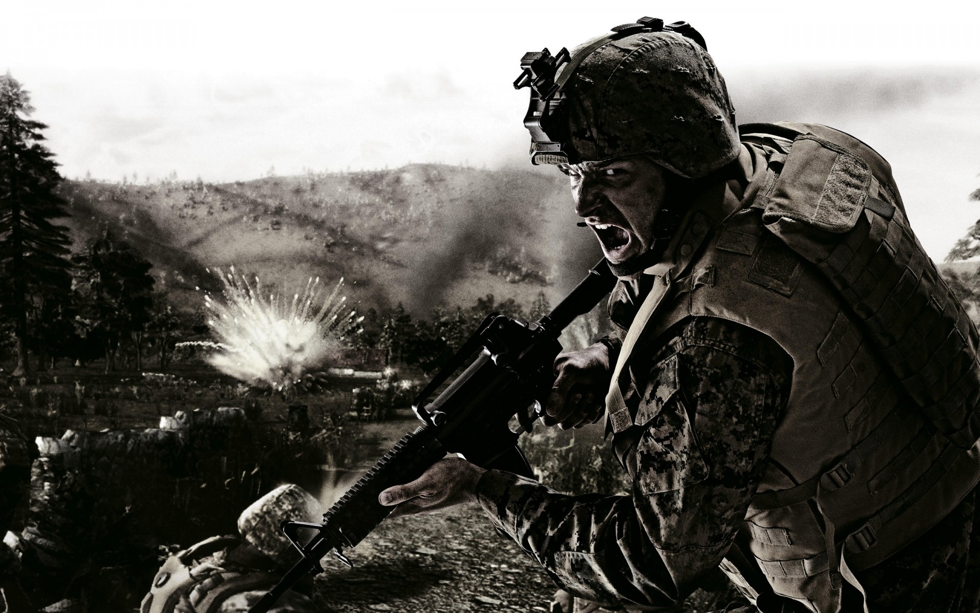 एक सैन्य युद्ध सैनिक वयस्क आदमी पहनने हथियार वर्दी सेना विस्फोट