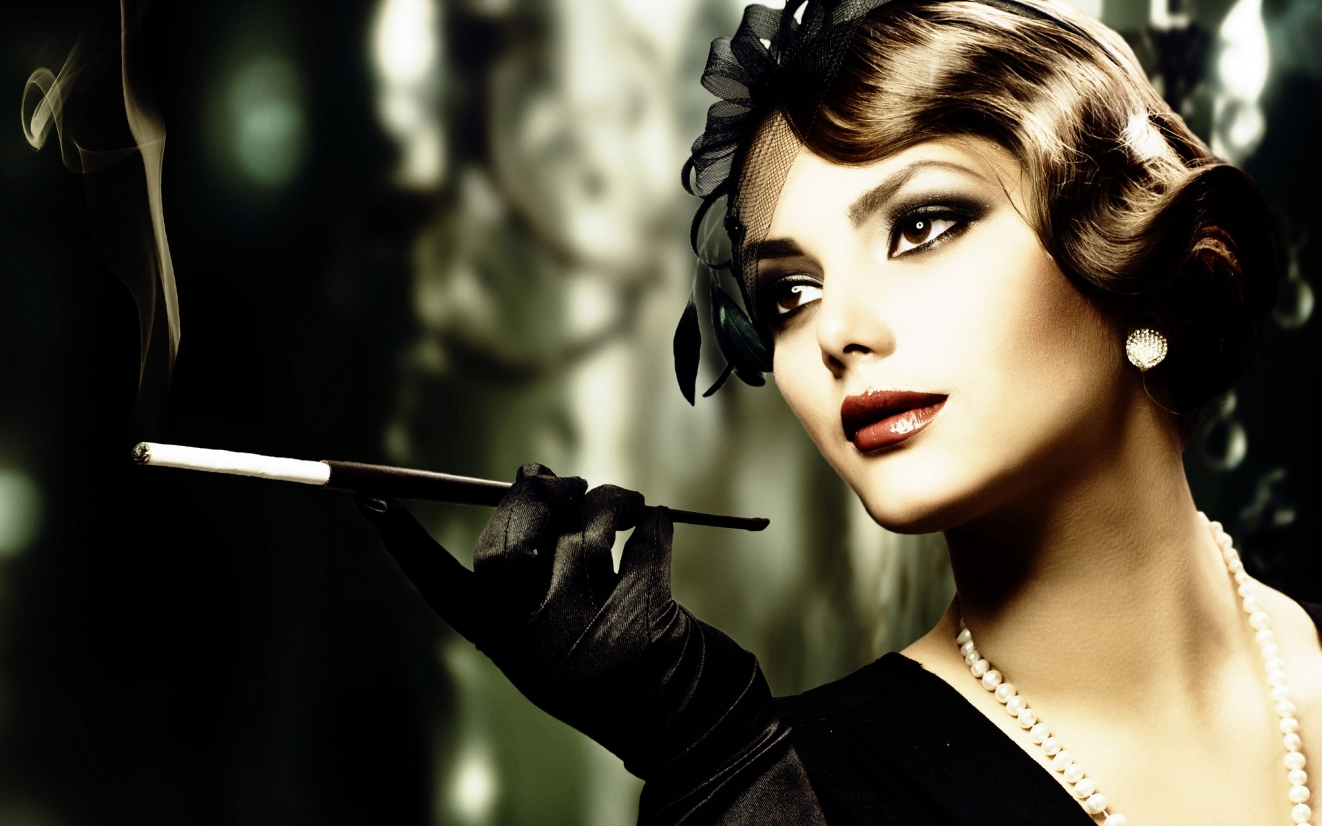 औरत चित्र फैशन लड़की मॉडल एक वयस्क ग्लैमर विंटेज धुआं फोटो रेट्रो वॉलपेपर